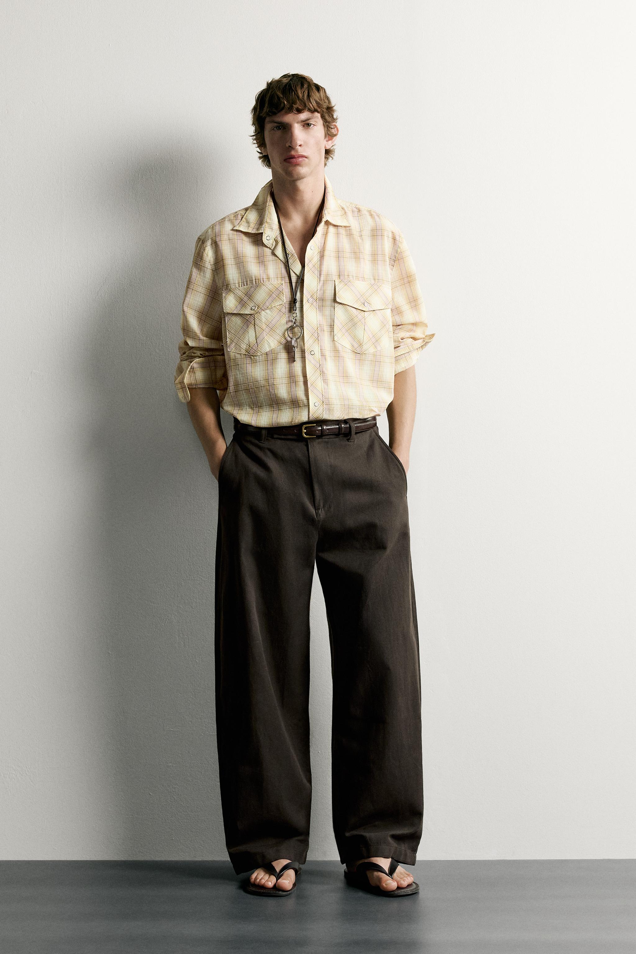 RELAXED-FIT PLAID SHIRT WITH POCKETS